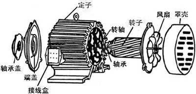 三相鼠笼式电动机构造图